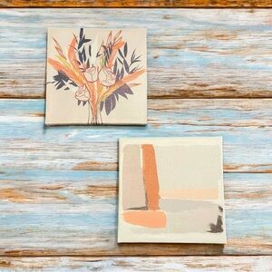 🆕 Special Memories Floral Abstract Canvas Art Set, 2 Wall Hangings